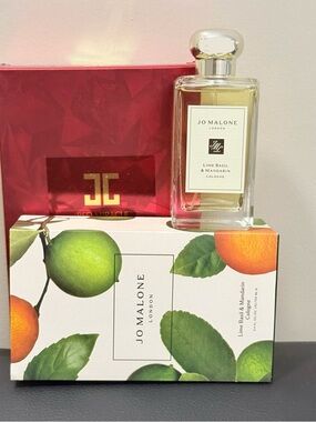 NIB Jo Malone Lime Basil & Mandarin Cologne 100ml 3.4 Oz with gifts